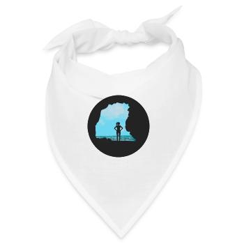 Bouldern \ Klettern - Frau vor Felsen - Bandana - Weiß - Vorne