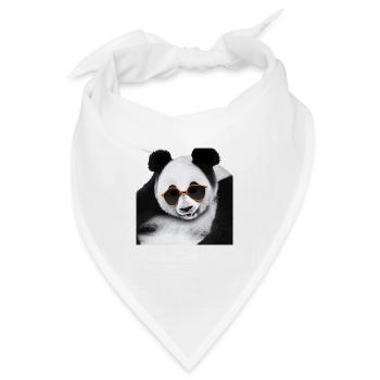Panda hanging - Bandana - Weiß - Vorne