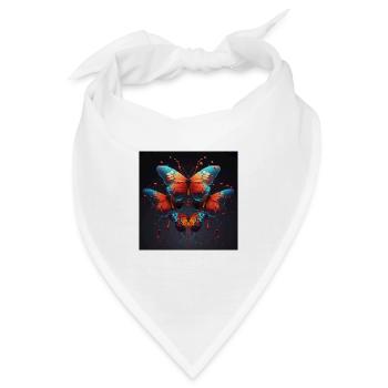 Bunte Schmetterlinge - Bandana - Weiß - Vorne
