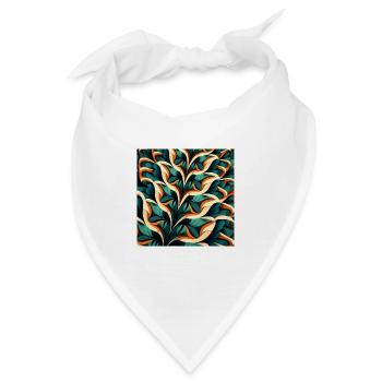 Abstraktes Laub - Bandana - Weiß - Vorne