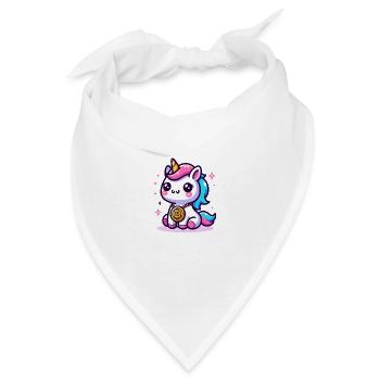Crypto Cutie: Magical Unicorn with Bitcoin - Bandana - Weiß - Vorne