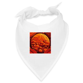 Rote Landschaft - Bandana - Weiß - Vorne