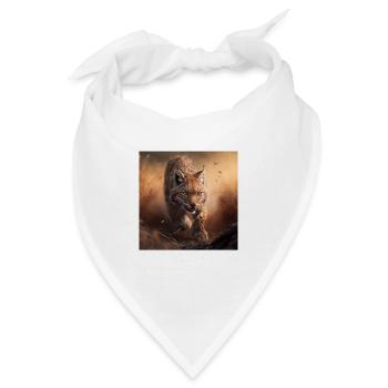 Rennender Luchs - Bandana - Weiß - Vorne