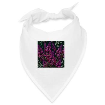 Lila Blüten - Bandana - Weiß - Vorne