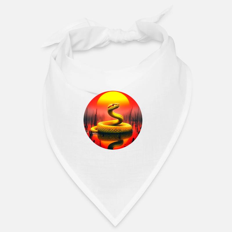 Serpent Doré au Couché du Soleil Bandana