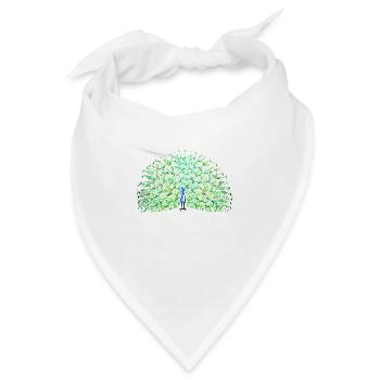Pfau - Bandana - Weiß - Vorne