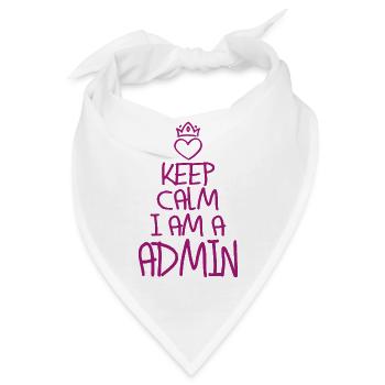 Keep Calm Admin cool Admin Geschenk - Bandana - Weiß - Vorne