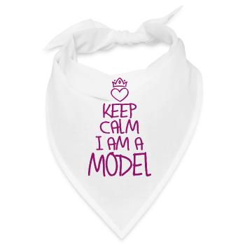 Keep Calm Model cool Model Geschenk - Bandana - Weiß - Vorne