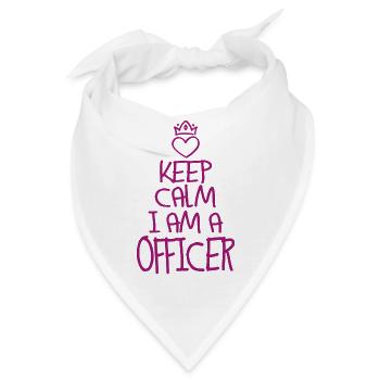 Keep Calm Offizier cool Offizier Geschenk - Bandana - Weiß - Vorne