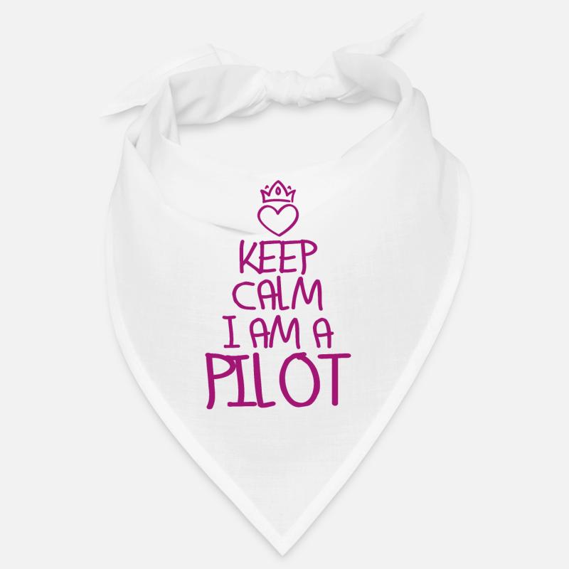 Keep Calm Pilot cool Pilot Geschenk - Bandana - Weiß
