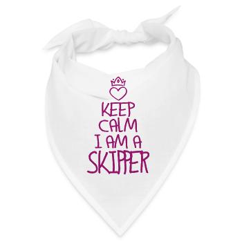 Keep Calm Skipper cool Skipper Geschenk - Bandana - Weiß - Vorne