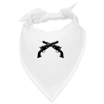 Gekreuzte Pistolen / Crossed Colts (2c) - Bandana - Weiß - Vorne