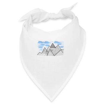 gezeichnete Berge (Alpen) - Bandana - Weiß - Vorne