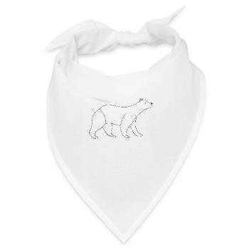 Bär feine Linienkunst - Bandana - Weiß - Vorne