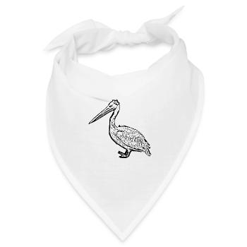 Pelikane Vogel Vögel Pelecanus - Bandana - Weiß - Vorne