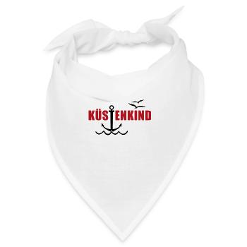 Küstenkind Norden Nordsee Anker Geschenk - Bandana - Weiß - Vorne