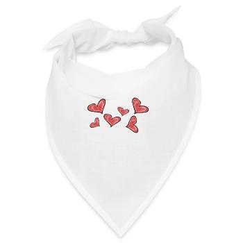 Herzen Herz - Bandana - Weiß - Vorne