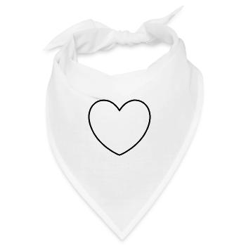 Schwarzes Herz Geschenk - Bandana - Weiß - Vorne