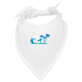 Surfer am Meer - Bandana - Weiß - Vorne