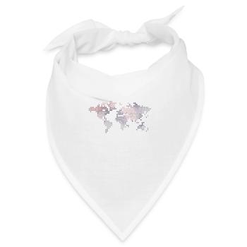 Weltkarte Vierecke - Bandana - Weiß - Vorne