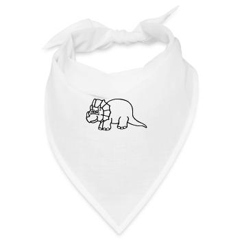 Dinosaurier, Triceratops - Bandana - Weiß - Vorne