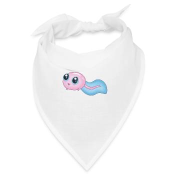 Süße Cyan Kaulquappe - Bandana - Weiß - Vorne