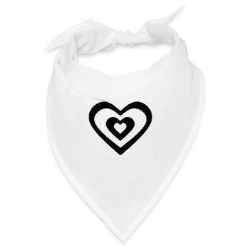 Pixel Heart Schwarzes Herz Geschenk - Bandana - Weiß - Vorne