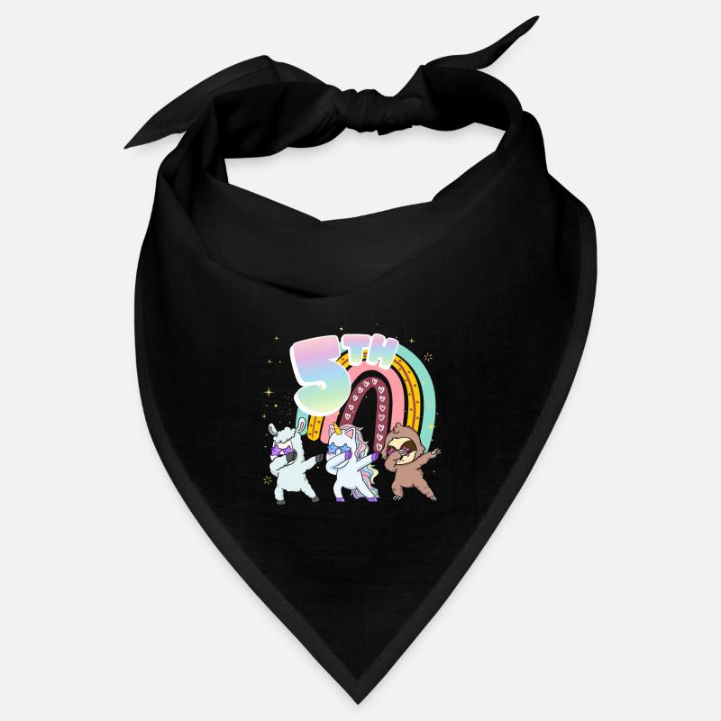 5th Birthday Dabbing Llama Unicorn Sloth | 5th Bandana
