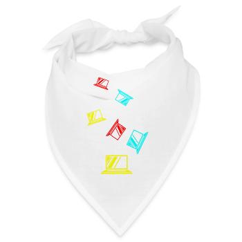 Laptop Symbol - Bandana - Weiß - Vorne