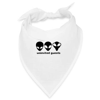 Graue Außerirdische sind ungebetene Gäste. Schwarz - Bandana - Weiß - Vorne