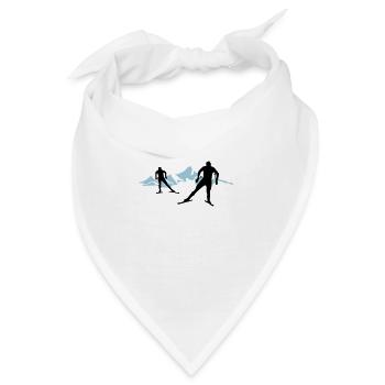 Langläufer und Berge, Langlauf - Bandana - Weiß - Vorne