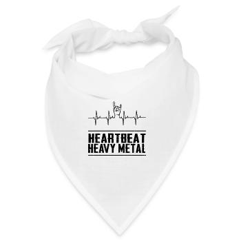 Heavy Metal Herzschlag Heartbeat - Bandana - Weiß - Vorne
