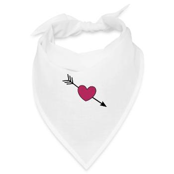 violettes Herz Herzen violett rot Valentinstag - Bandana - Weiß - Vorne