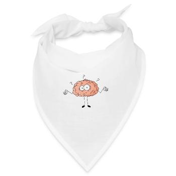 Comic Gehirn wundern Fragezeichen - Bandana - Weiß - Vorne
