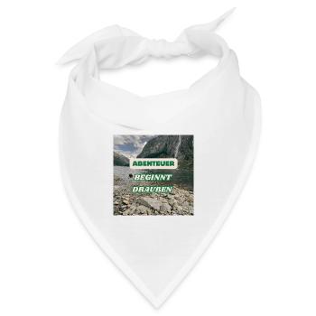 Abenteuer beginnt draußen - Bandana - Weiß - Vorne