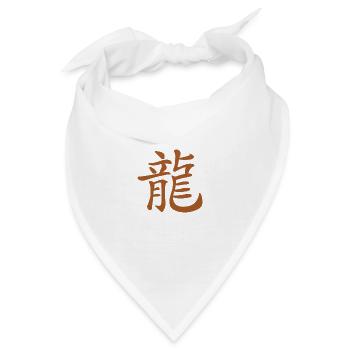 Chinesische Schriftzeichen braun - Bandana - Weiß - Vorne