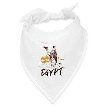 Illustration: Beduinen Ägyptens und Pyramiden - Bandana - Weiß - Vorne