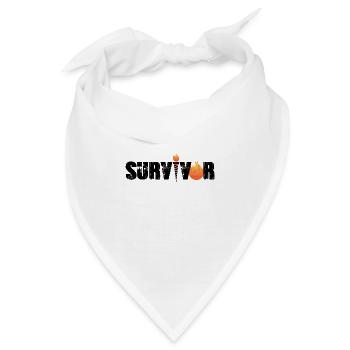 Survivor mit Flamme - Bandana - Weiß - Vorne
