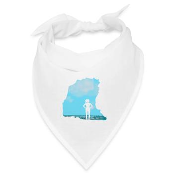 Bouldern \ Klettern - Frau vor Felsen - Bandana - Weiß - Vorne