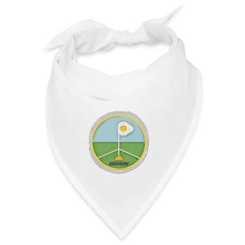 Eckfahne mit einem Spiegelei als Wimpel - Eggfahne - Bandana - Weiß - Vorne