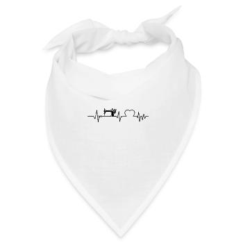 Nähmaschine Herzschlag Nähen EKG-Hals - Bandana - Weiß - Vorne