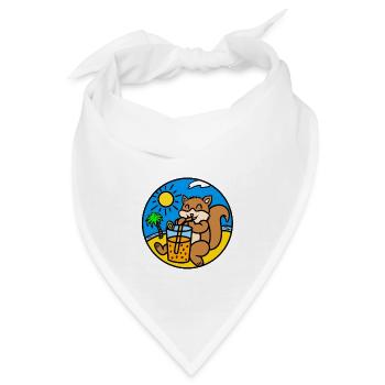 Eichhörnchen trinken Saft - Bandana - Weiß - Vorne