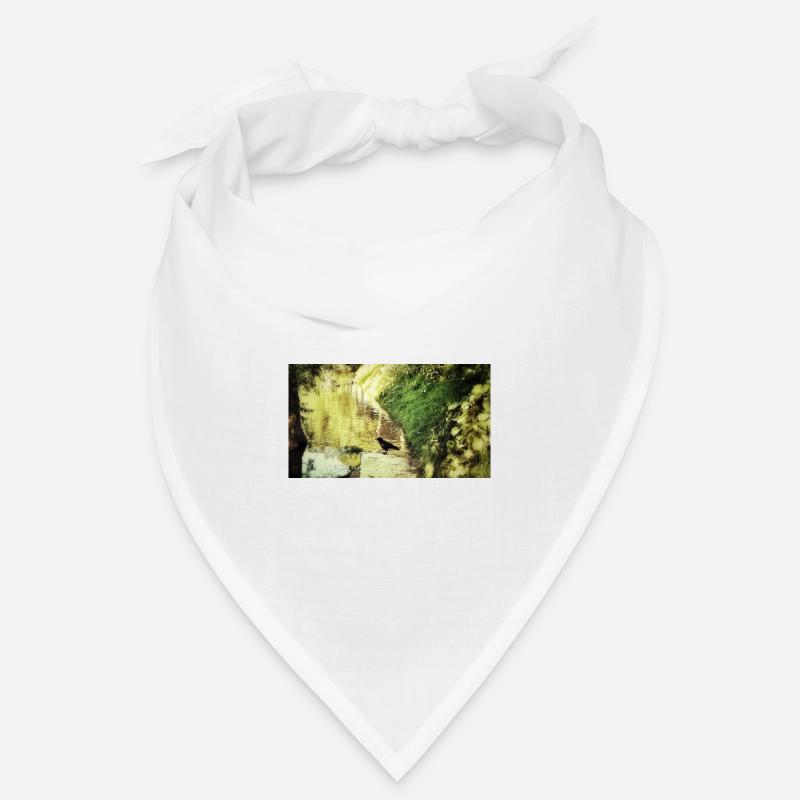 Corbeau sur fleuve jaune - Bandana - blanc