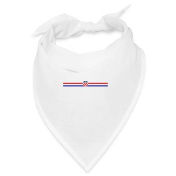 Kroatien Flagge Linie Herz Dekor - Bandana - Weiß - Vorne