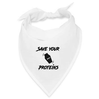 Save your proteins - Bandana - Weiß - Vorne