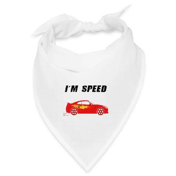Sportauto - I´m Speed in Feuer-Rot, für Kids - Bandana - Weiß - Vorne