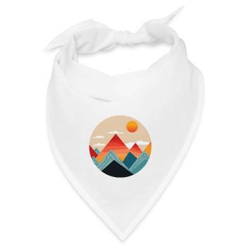 Berge und Sonne - Bandana - Weiß - Vorne