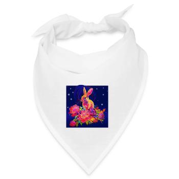 Space-Kaninchen - "hat was genommen" - Bandana - Weiß - Vorne