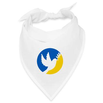 Friedenstaube - Friedenszeichen Ukraine - Bandana - Weiß - Vorne
