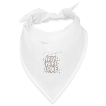 Glaube Hoffnung Liebe - Bandana - Weiß - Vorne